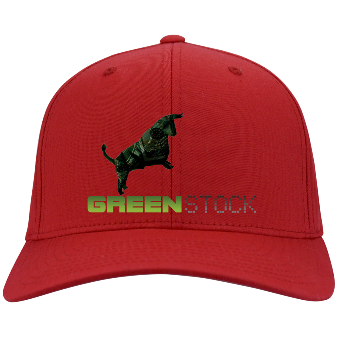 Green Stock - C813 Embroidered Flex Fit Twill Baseball Cap