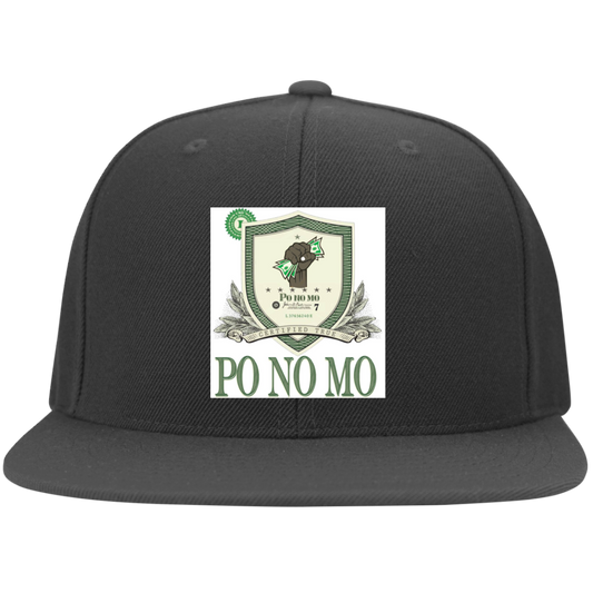 Po No Mo - 6297F Embroidered Flat Bill Twill Flexfit Cap