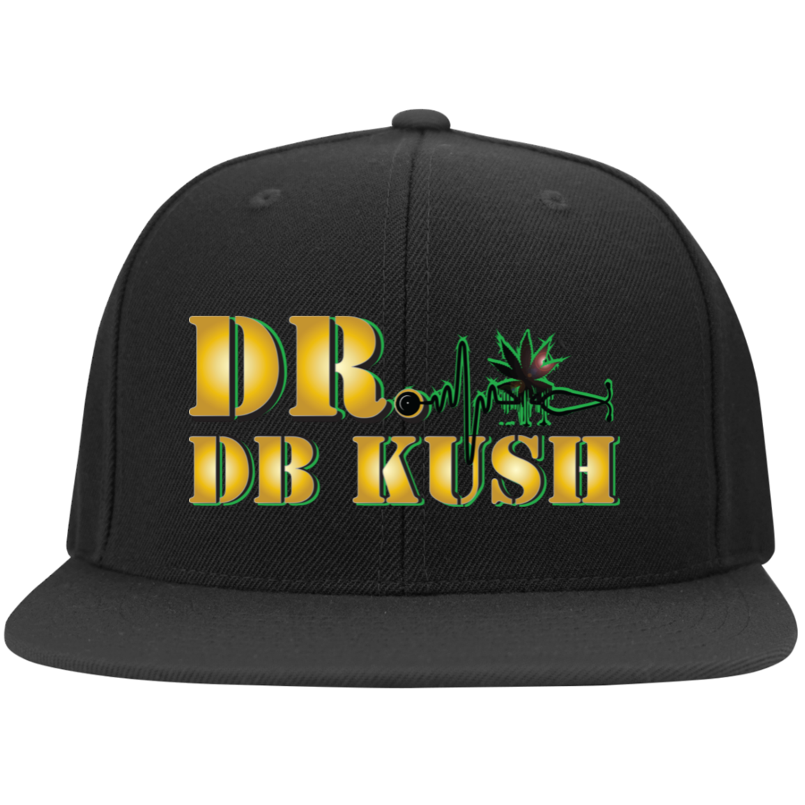 Dr Db Kush - 6297F Embroidered Flat Bill Twill Flexfit Cap