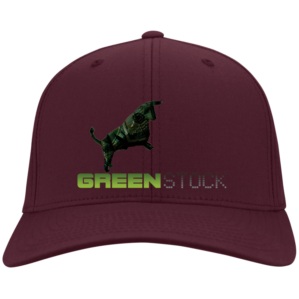 Green Stock - C813 Embroidered Flex Fit Twill Baseball Cap